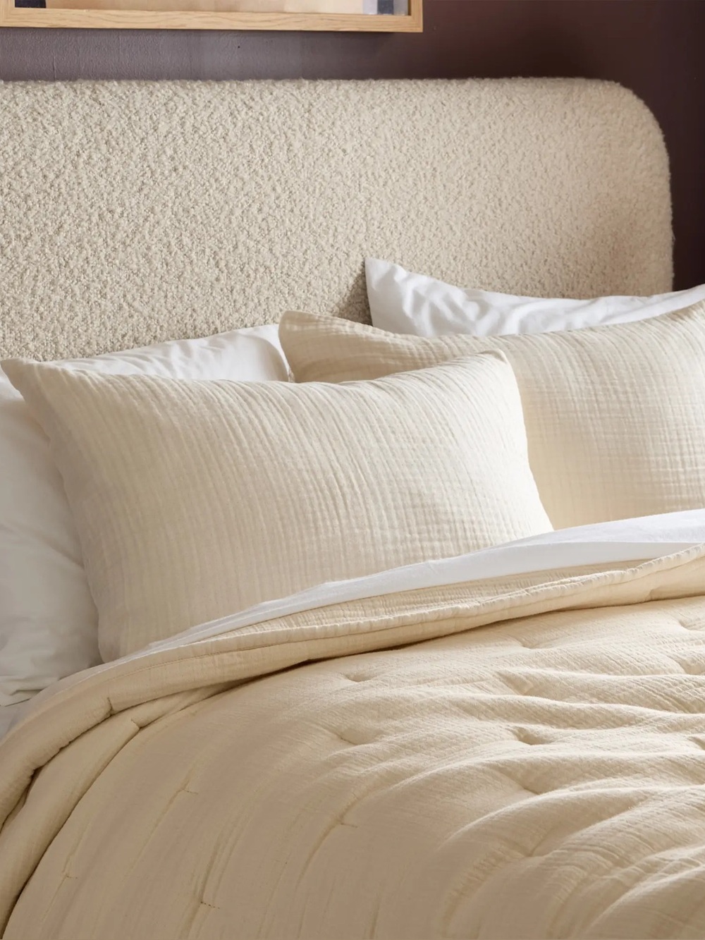 NWT Quince Organic Cotton Gauze Sham Set Undyed - Standard SHAMS ONLY